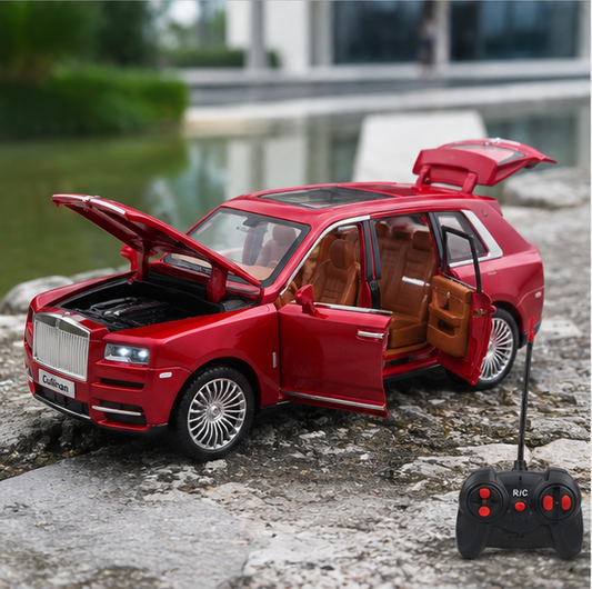 Rolls-Royce Cullinan Die-Cast Model Car 1:24 Remote Control | Opening Doors, Hood & Trunk | Red