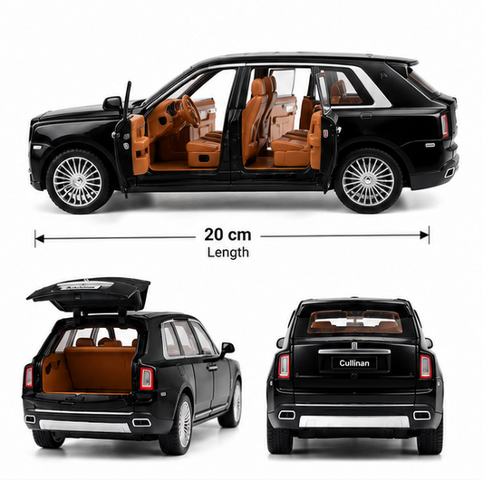 Rolls-Royce Cullinan Die-Cast Model Car 1:24 Remote Control | Opening Doors, Hood & Trunk | Black