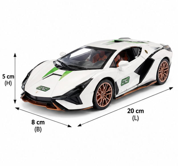 Lamborghini Sian Die-Cast Toy Car 1:24 Scale – White