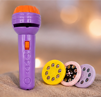 Kids Mini Story Projector Flashlight with 3 Story Discs | Educational Bedtime Toy