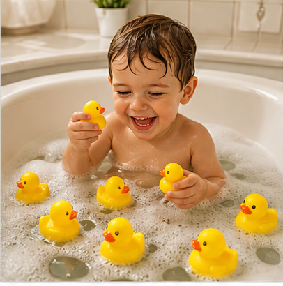 Cute Floating Bath Duck Toys for Kids – 12 Piece Mini Rubber Duck Set
