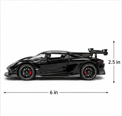 Lamborghini Die-Cast Model Car 1:32 Scale – Black Metal Collectible Sports Car with Opening Doors
