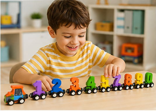 Magnetic Numbers Train Set for Kids – 12 Piece Educational Math Learning Toy
