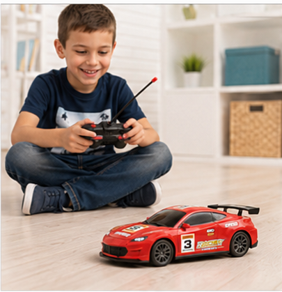 1:24 RC Sports Car Remote Control Racing Car for Kids | High-Speed Rechargeable Toy Car | Red