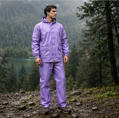 Safari Self-Design Rain Suit Jacket & Pant – Durable Nylon Waterproof Rainwear – XL – Multiple Colors