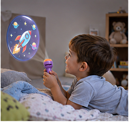 Kids Mini Story Projector Flashlight with 3 Story Discs | Educational Bedtime Toy