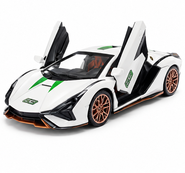 Lamborghini Sian Die-Cast Toy Car 1:24 Scale – White
