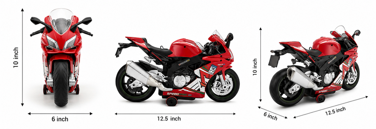 Sports Bike for Kids - Premium Red Ride-On Balance Bicycle | 12.5 Inch