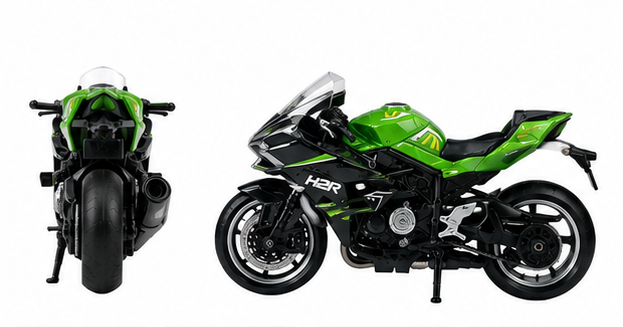 KING FORU Ninja H2R Sport Motorcycle Toy (1:14 Scale) - Green Die-Cast Bike for Kids & Collectors