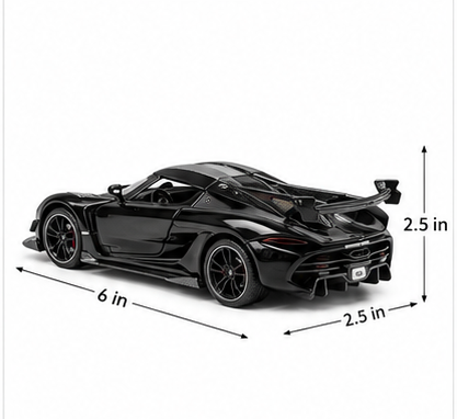 Lamborghini Die-Cast Model Car 1:32 Scale – Black Metal Collectible Sports Car with Opening Doors