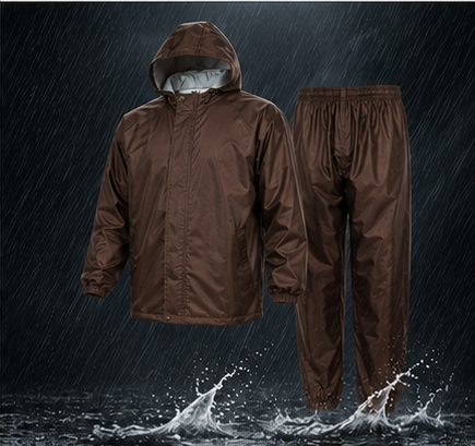 Waterproof Raincoat Jacket & Pant | Thick Polyester | Zipper + Velcro Closure