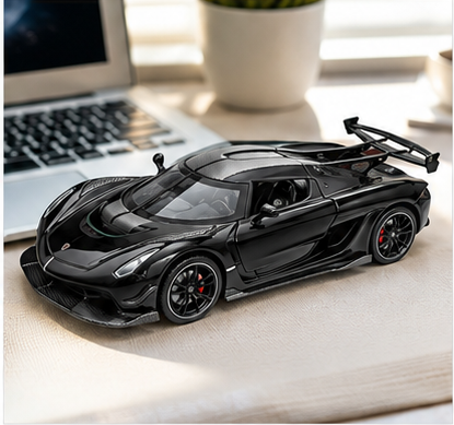 Lamborghini Die-Cast Model Car 1:32 Scale – Black Metal Collectible Sports Car with Opening Doors