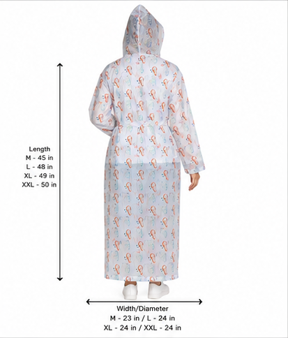Women's Full Length Nylon Raincoat with Waist Belt & Half Zip | Waterproof Rain Wear