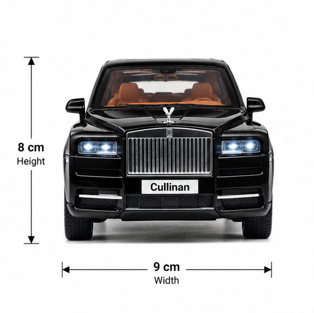 Rolls-Royce Cullinan Die-Cast Model Car 1:24 Remote Control | Opening Doors, Hood & Trunk | Black