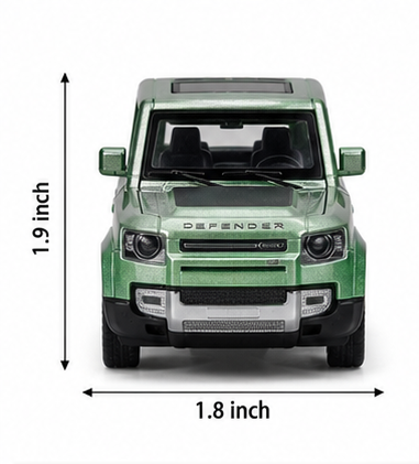 Defender Green Die-Cast SUV Toy Car with Openable Doors | 1:36 Scale Metal Model