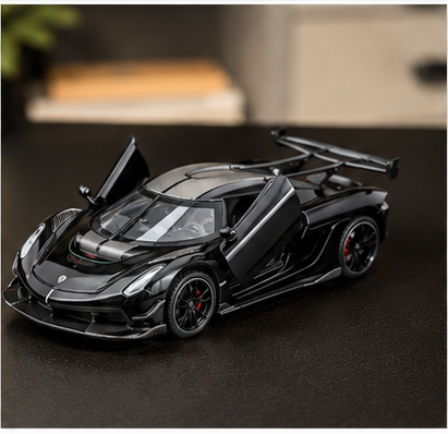 Lamborghini Die-Cast Model Car 1:32 Scale – Black Metal Collectible Sports Car with Opening Doors