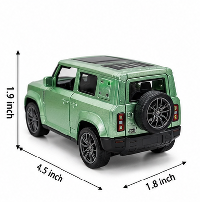 Defender Green Die-Cast SUV Toy Car with Openable Doors | 1:36 Scale Metal Model